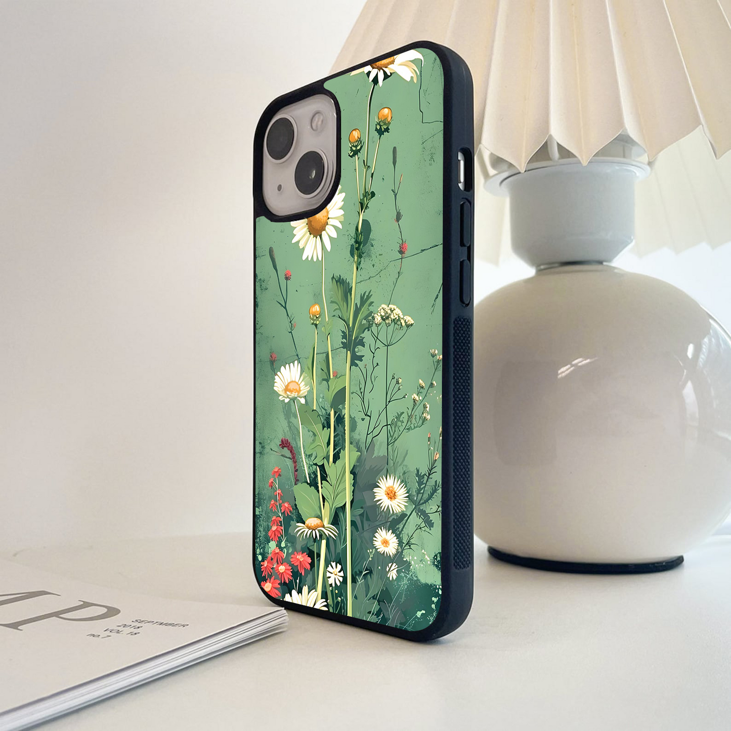 Floral Bookmark Art Glass Case