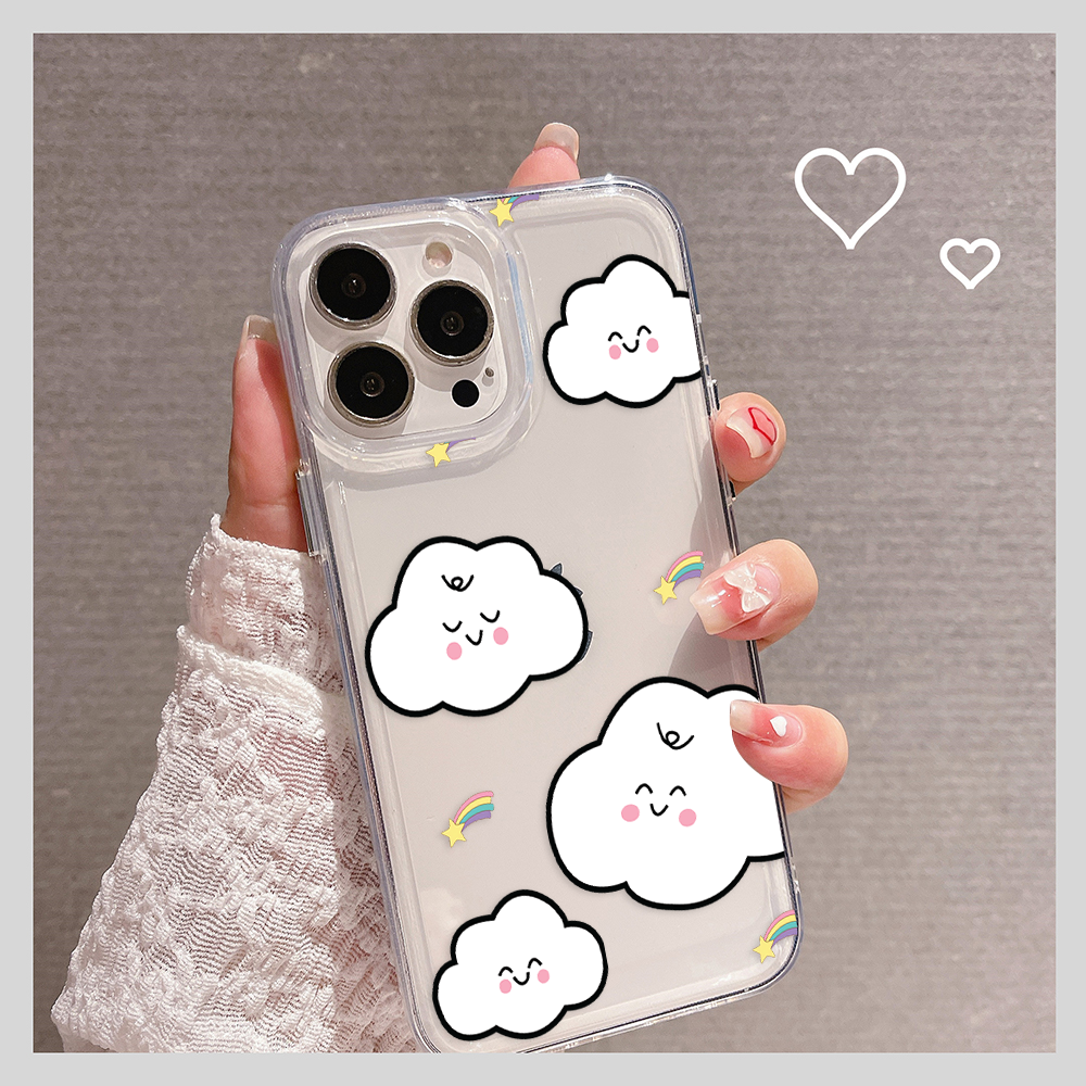 Smiley Cloud Pattern Clear Silicon Case Cover