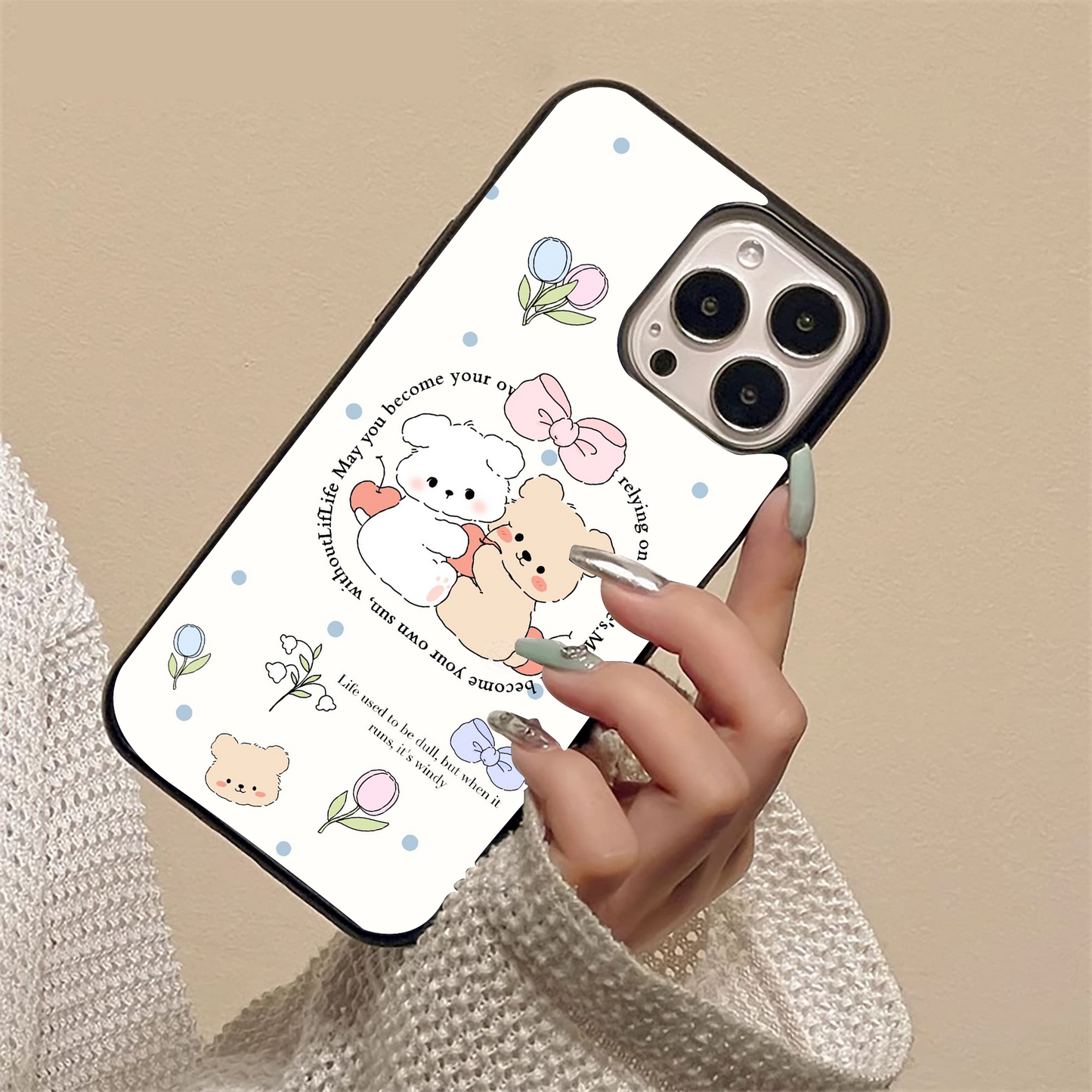 Cute Aesthetic Bunny  Glass Case