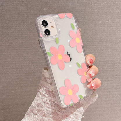 Cute Peach Flower Clear Silicon Case Cover