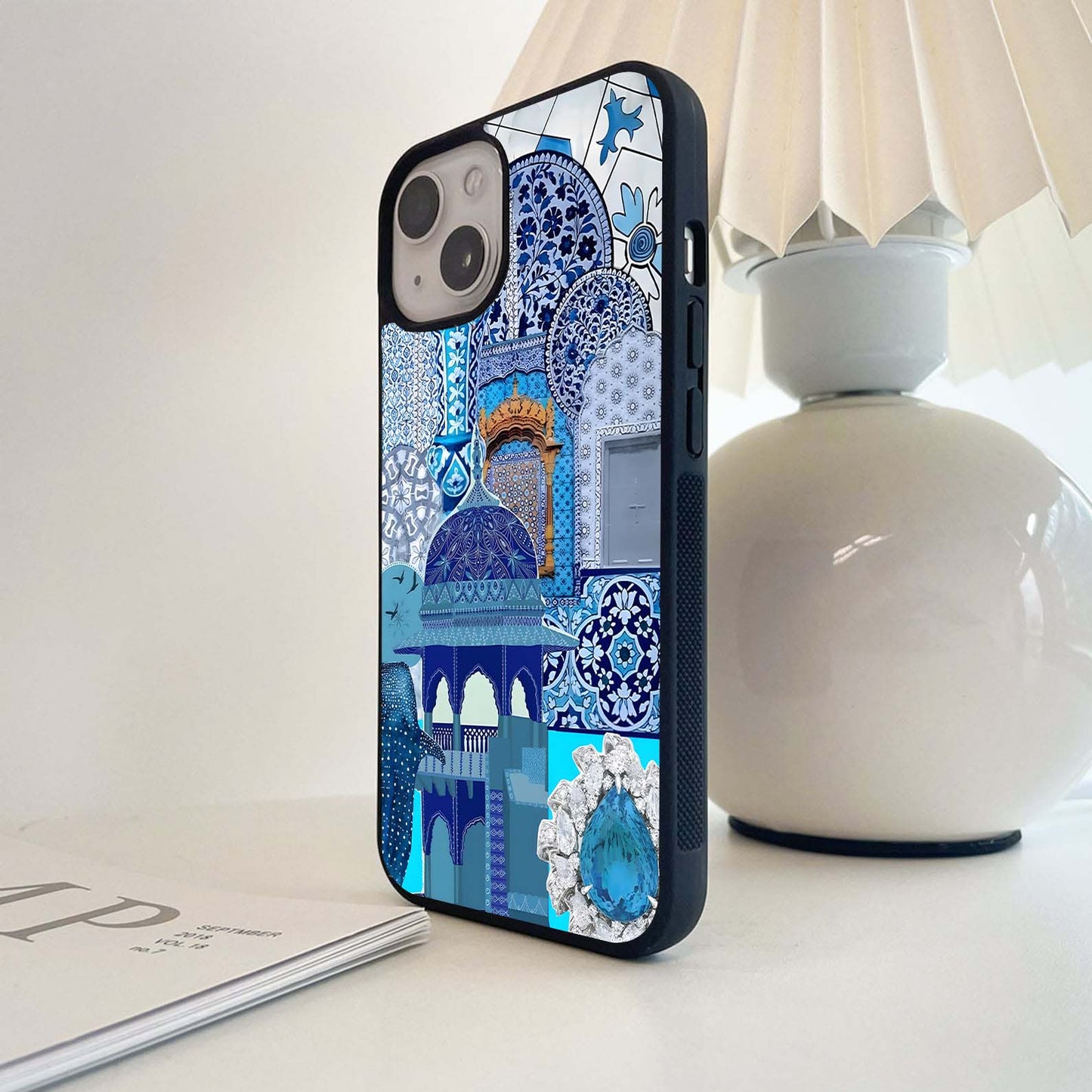 Blue Pottery Heritage Glass Case