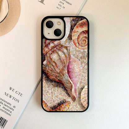 Beige Shell Mosaic Glass Case
