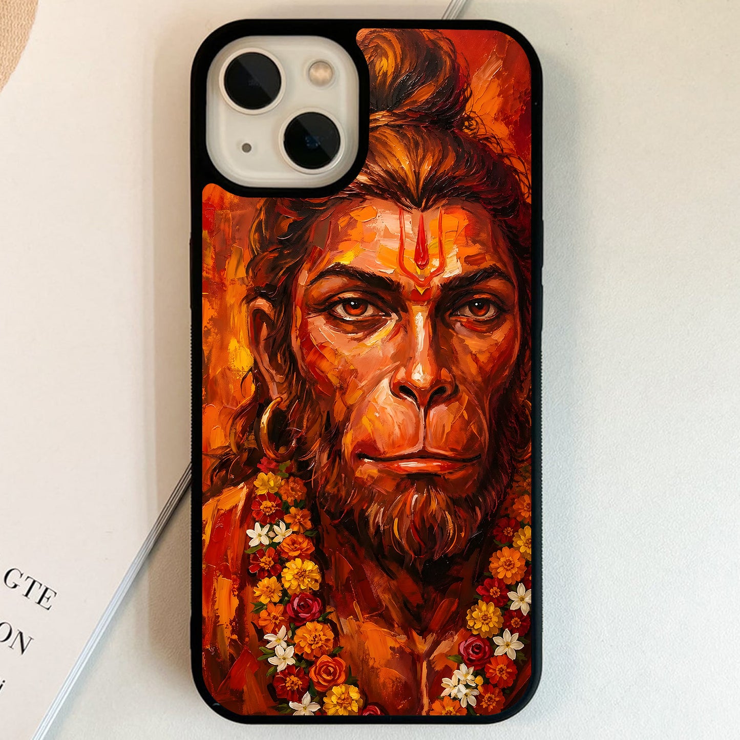 Fiery Hanuman Floral Glass Case