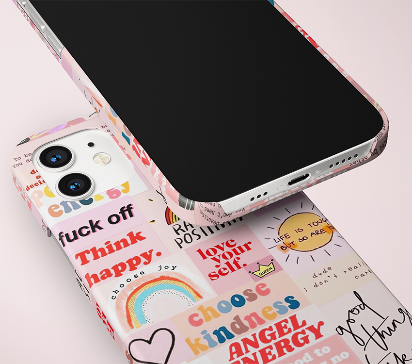 Aesthetic Positivity Quotes Slim Case Cover With Same Design Holder