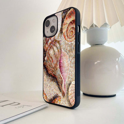 Beige Shell Mosaic Glass Case