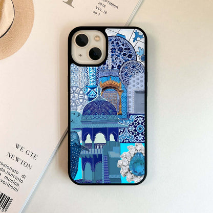 Blue Pottery Heritage Glass Case