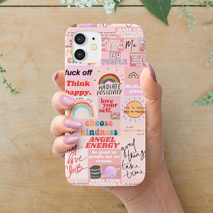 Aesthetic Positivity Quotes Slim Case Cover With Same Design Holder