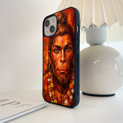 Fiery Hanuman Floral Glass Case