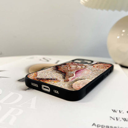 Beige Shell Mosaic Glass Case