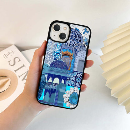 Blue Pottery Heritage Glass Case