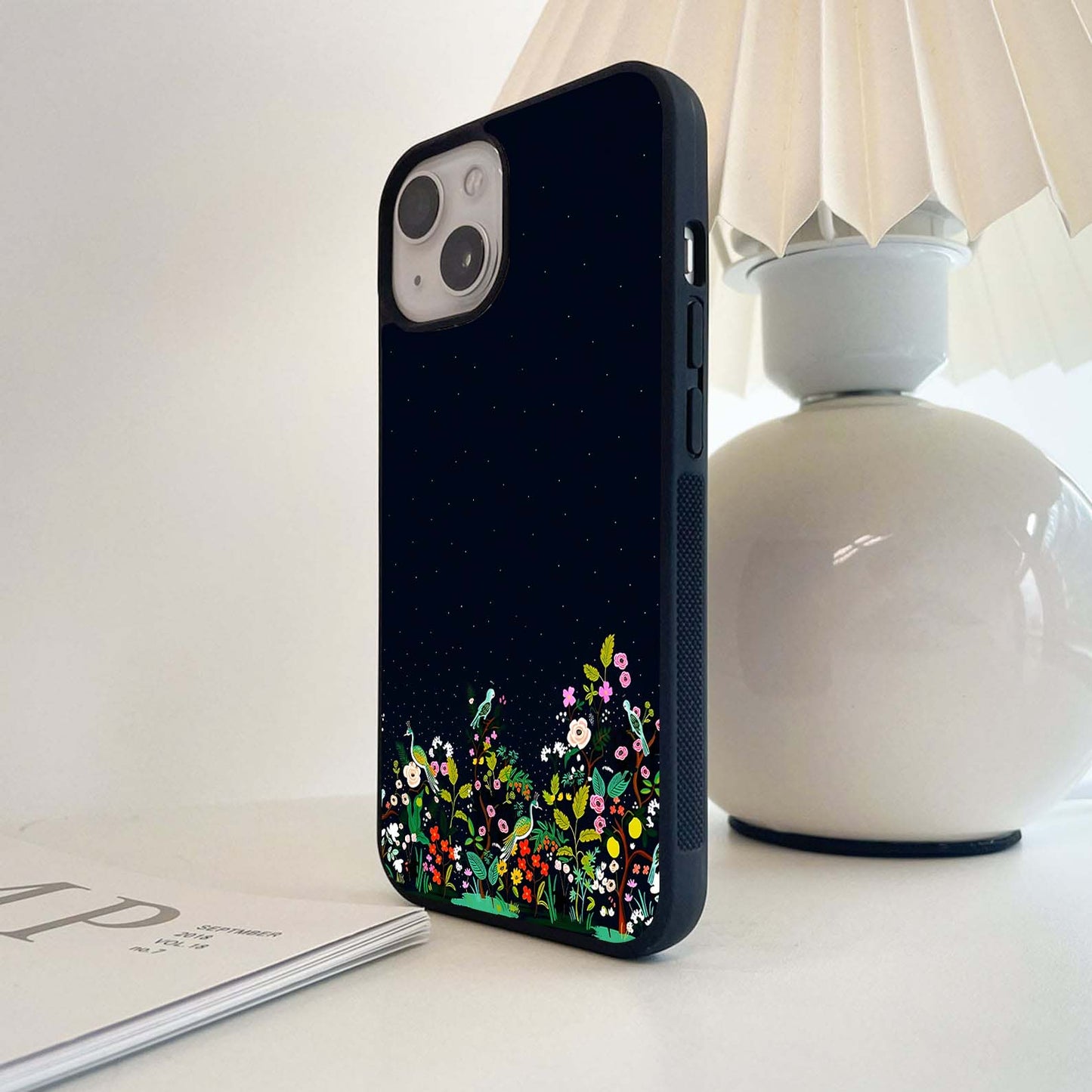 Birds Floral Symphony Glass Case