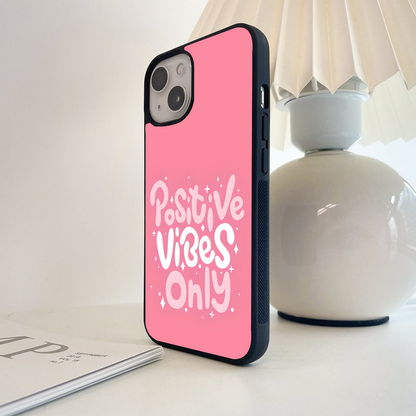 Positive Vibes  Sparkle Glass Case