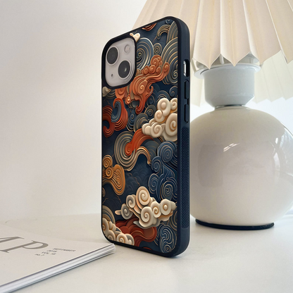 Sculpted Clouds Design Glass Case