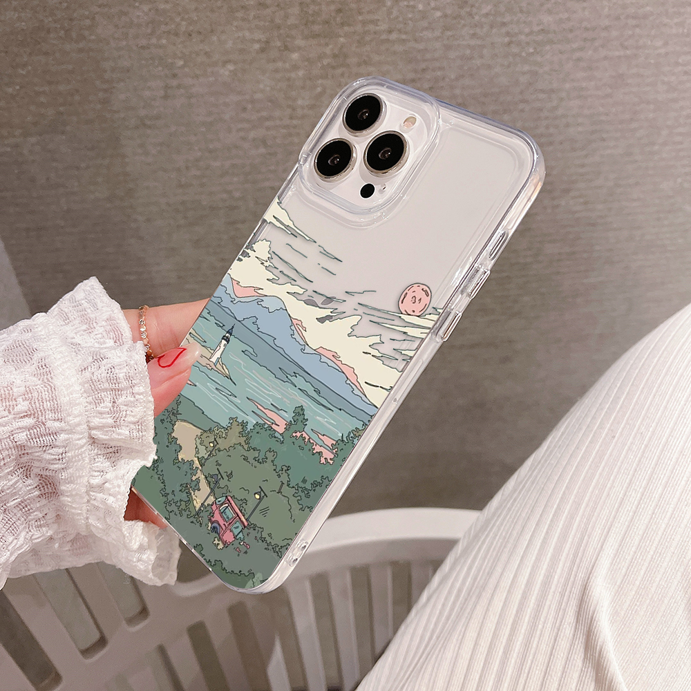 Aesthetic Landscape View Clear Silicon Cover