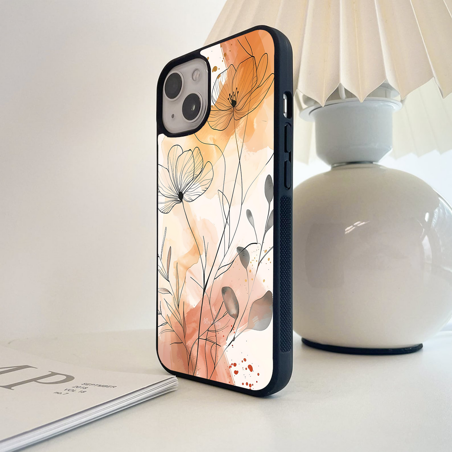 Abstract Shade Flowers Glass Case