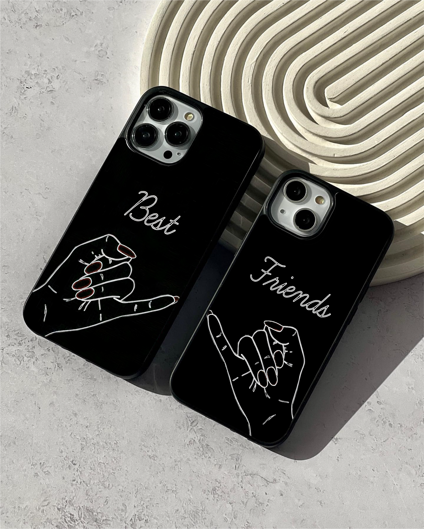 Best Friend Art Line Glass Case