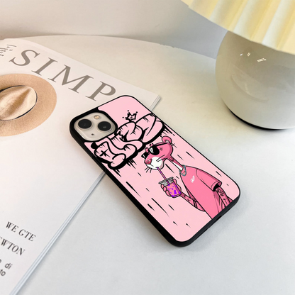 Pink Panther Cartoon Glass Case