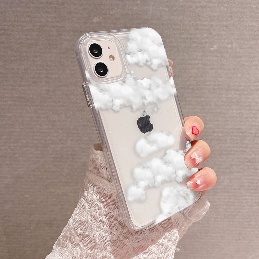 Cloud Pattern Soft Clear Silicon Case Cover