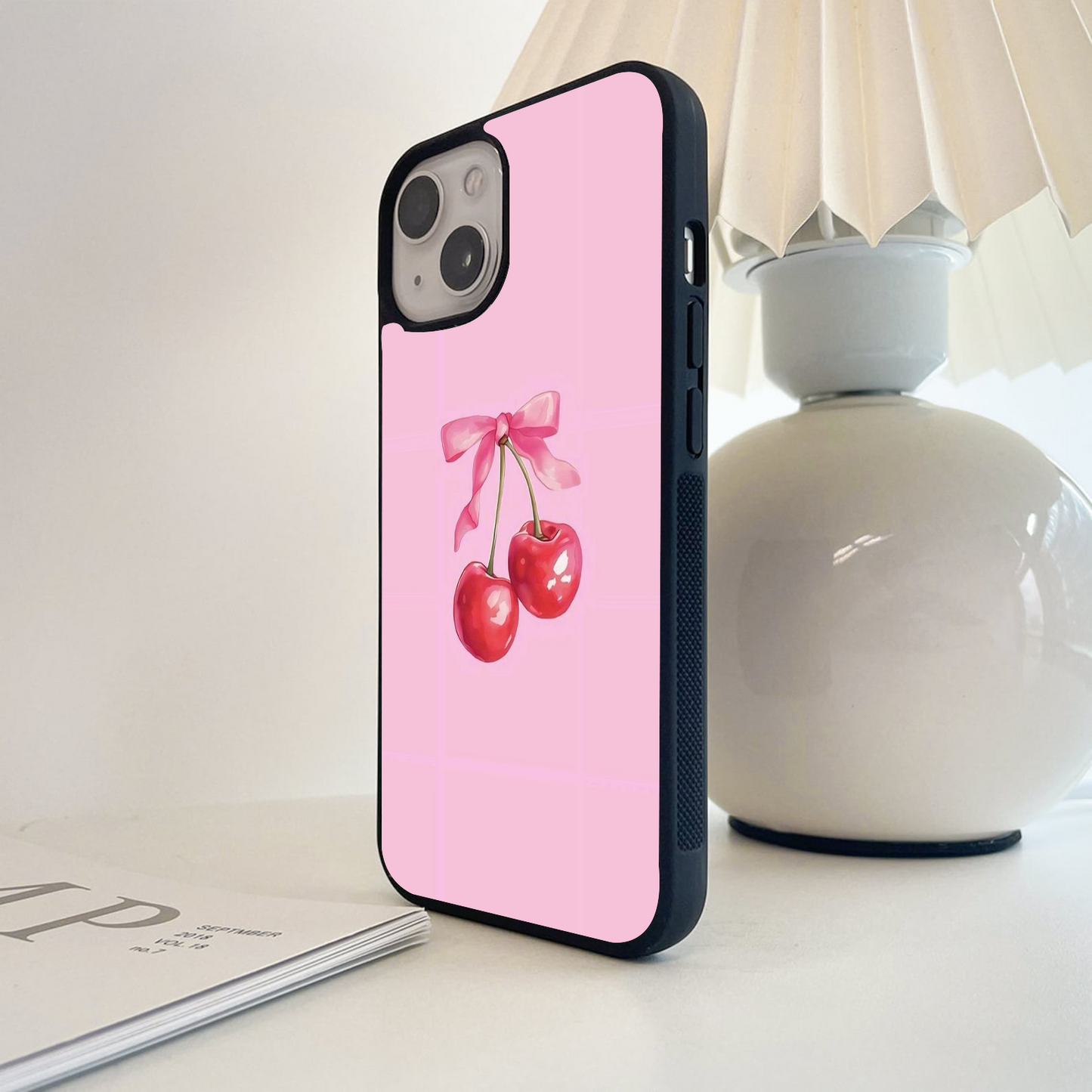 Pink Cherry Glass Case