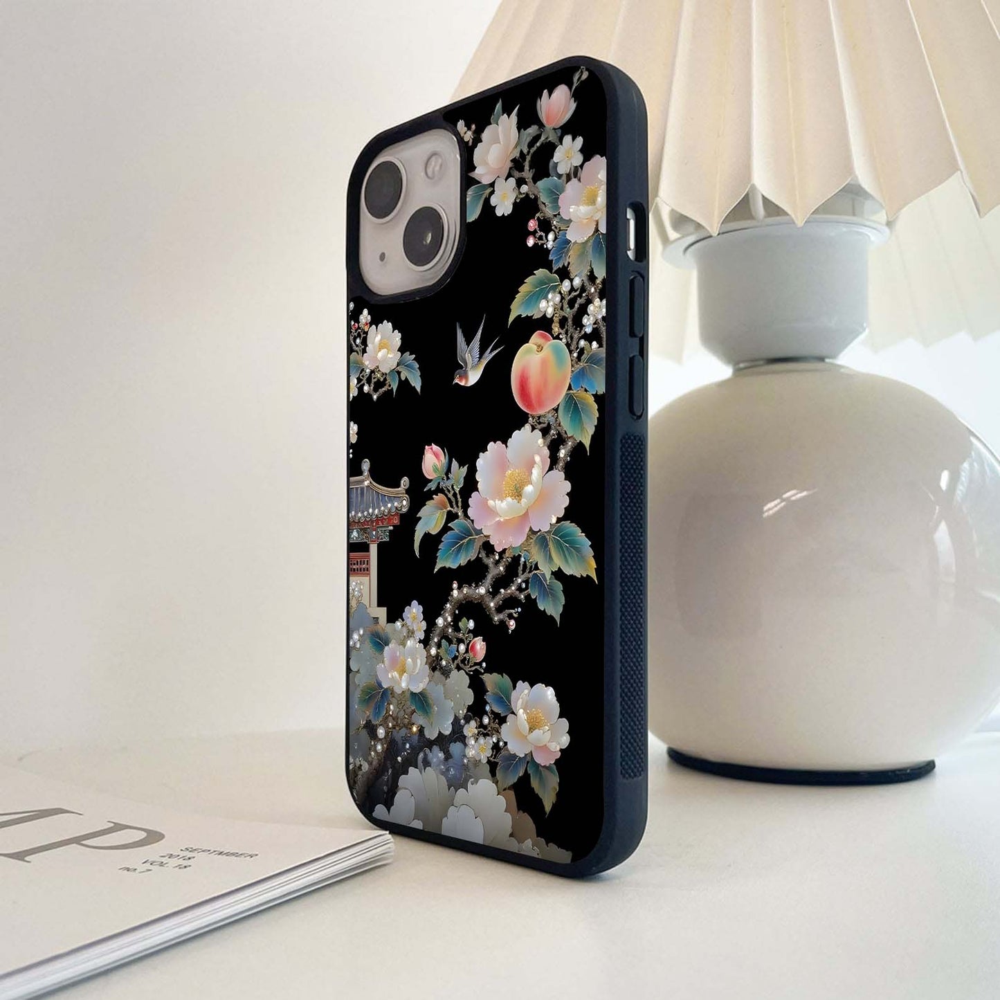 Peach Blossom Harmony Glass Case