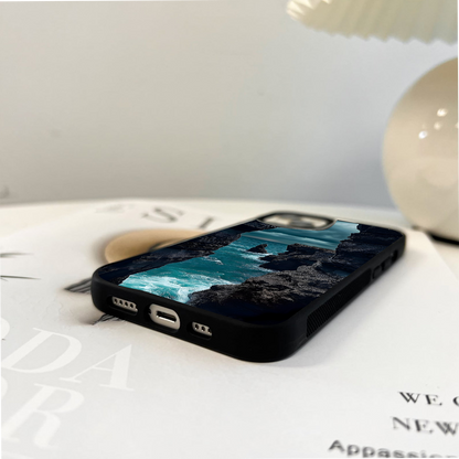 Dark Rock Cliffs Glass Case