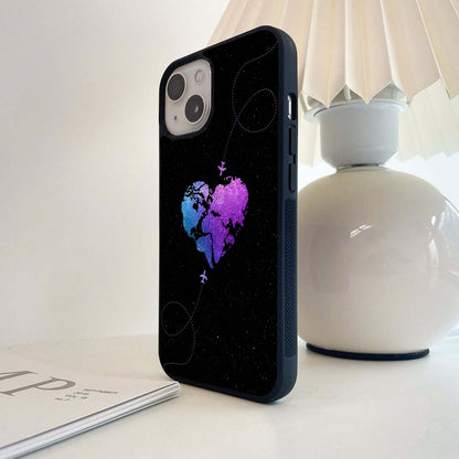 Heart Shaped World Glass Case