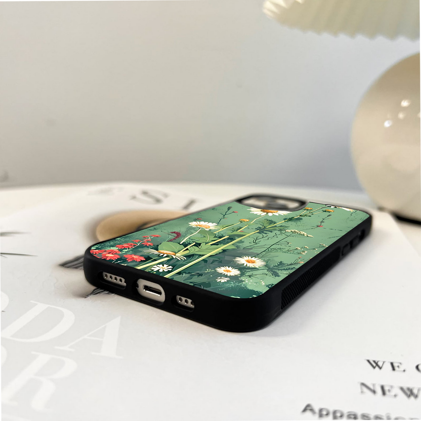 Floral Bookmark Art Glass Case