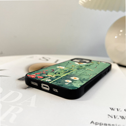 Floral Bookmark Art Glass Case