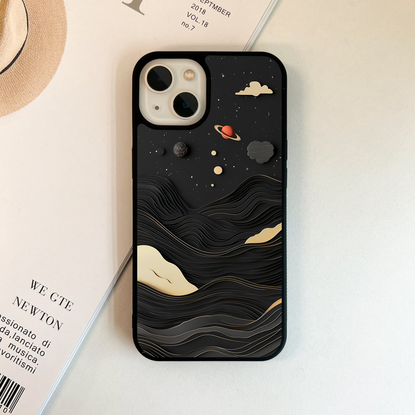 Cosmic Gold Waves Glass Case