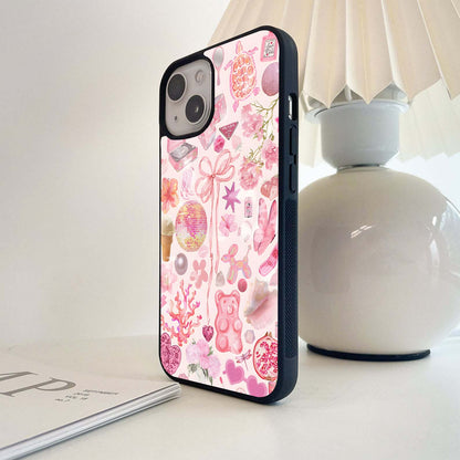 Pink Dream Collage Glass Case