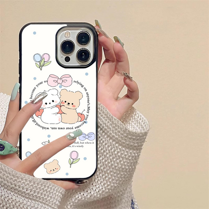 Cute Aesthetic Bunny  Glass Case