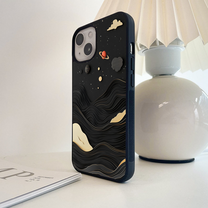 Cosmic Gold Waves Glass Case