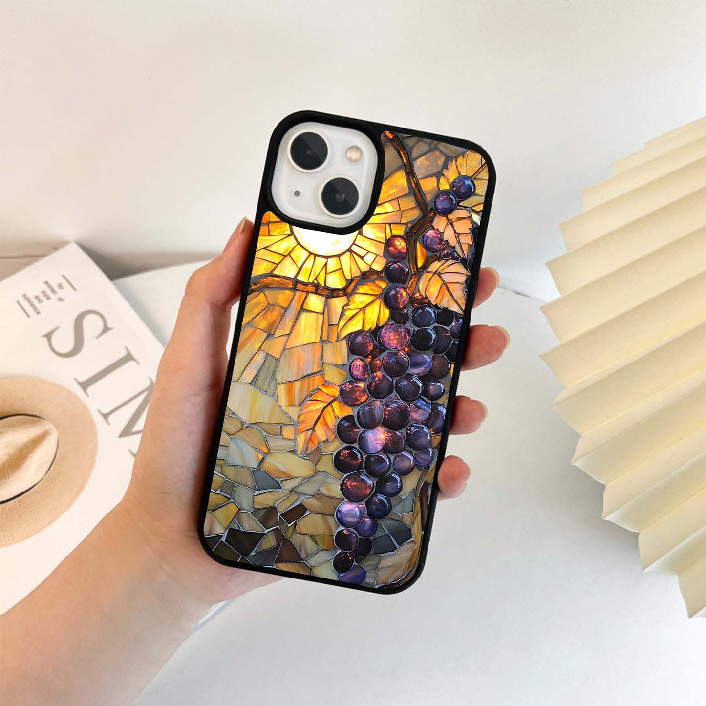 Golden Grapes Glow Glass Case