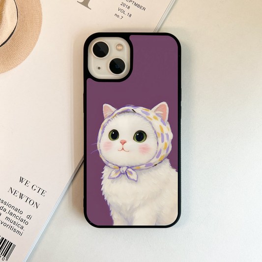Cozy Kitty Charm Glass Case