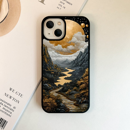 Foggy Moon Scenery Glass Case