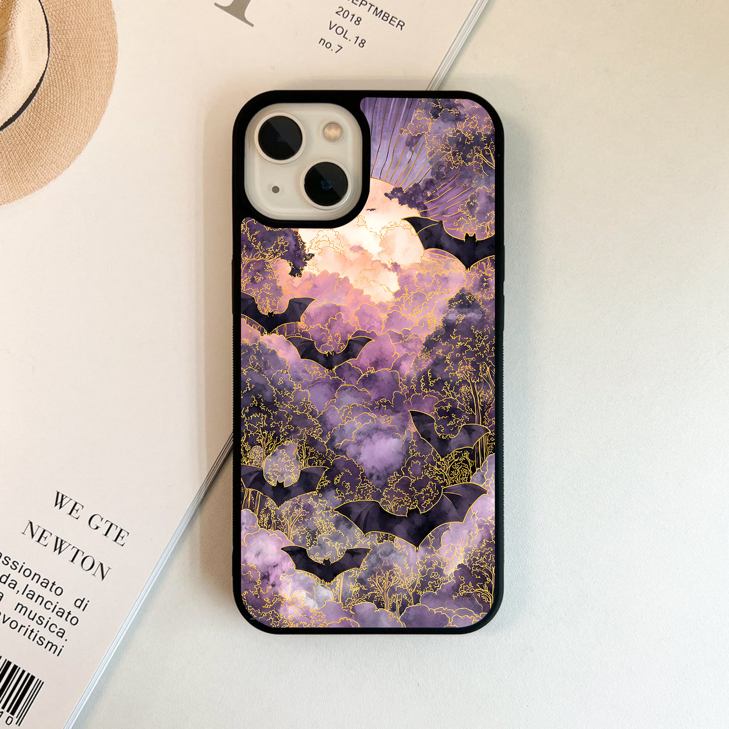 Midnight Bat Forest Glass Case