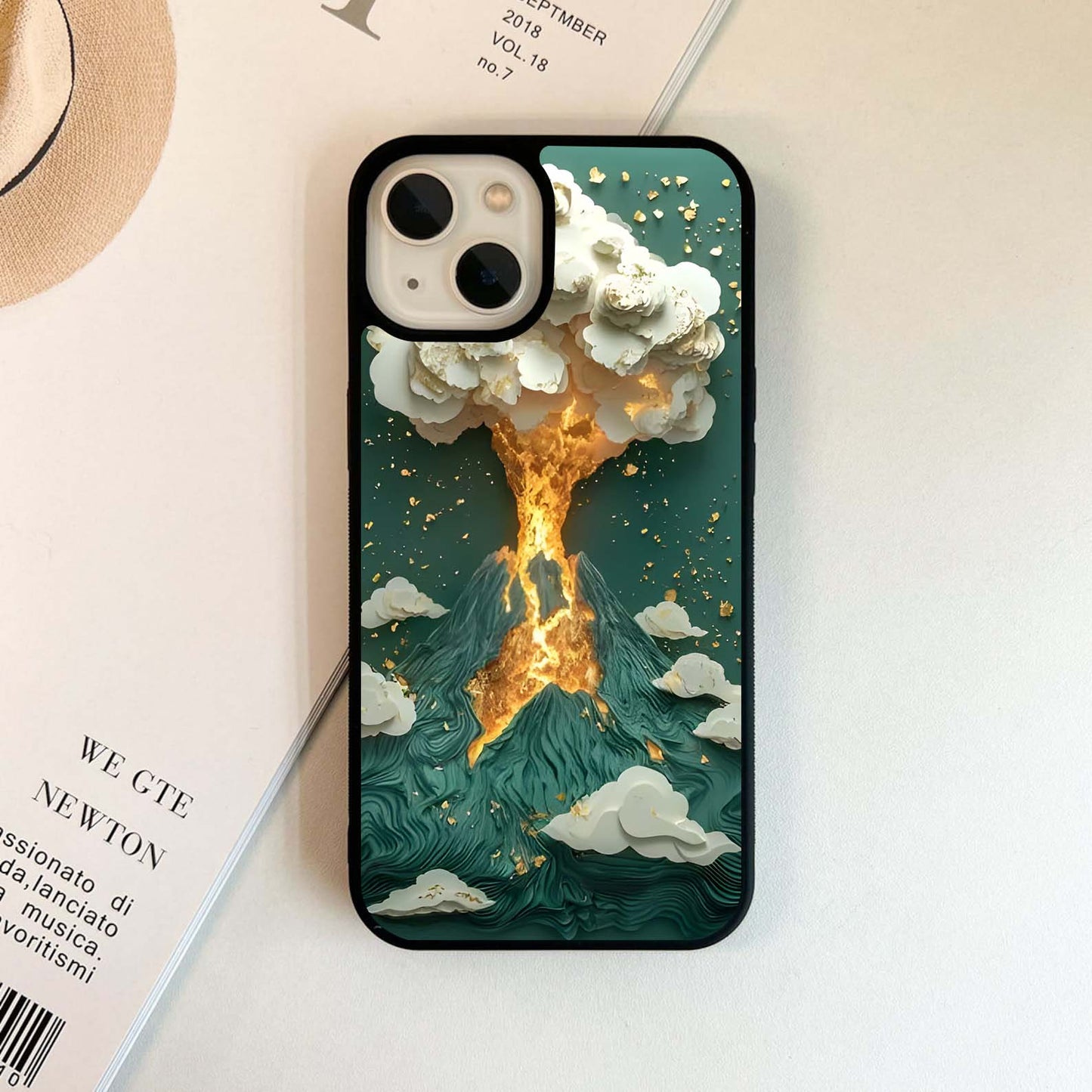 Golden Lava Burst Glass Case