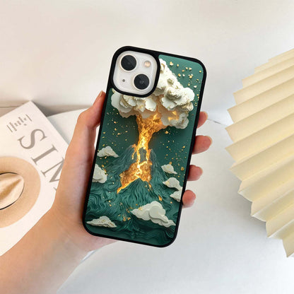 Golden Lava Burst Glass Case