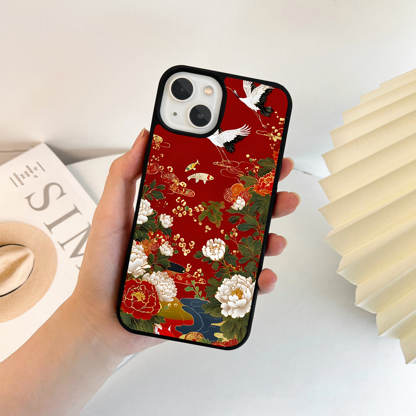 Crane Blossom Harmony Glass Case