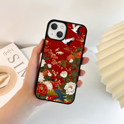 Crane Blossom Harmony Glass Case