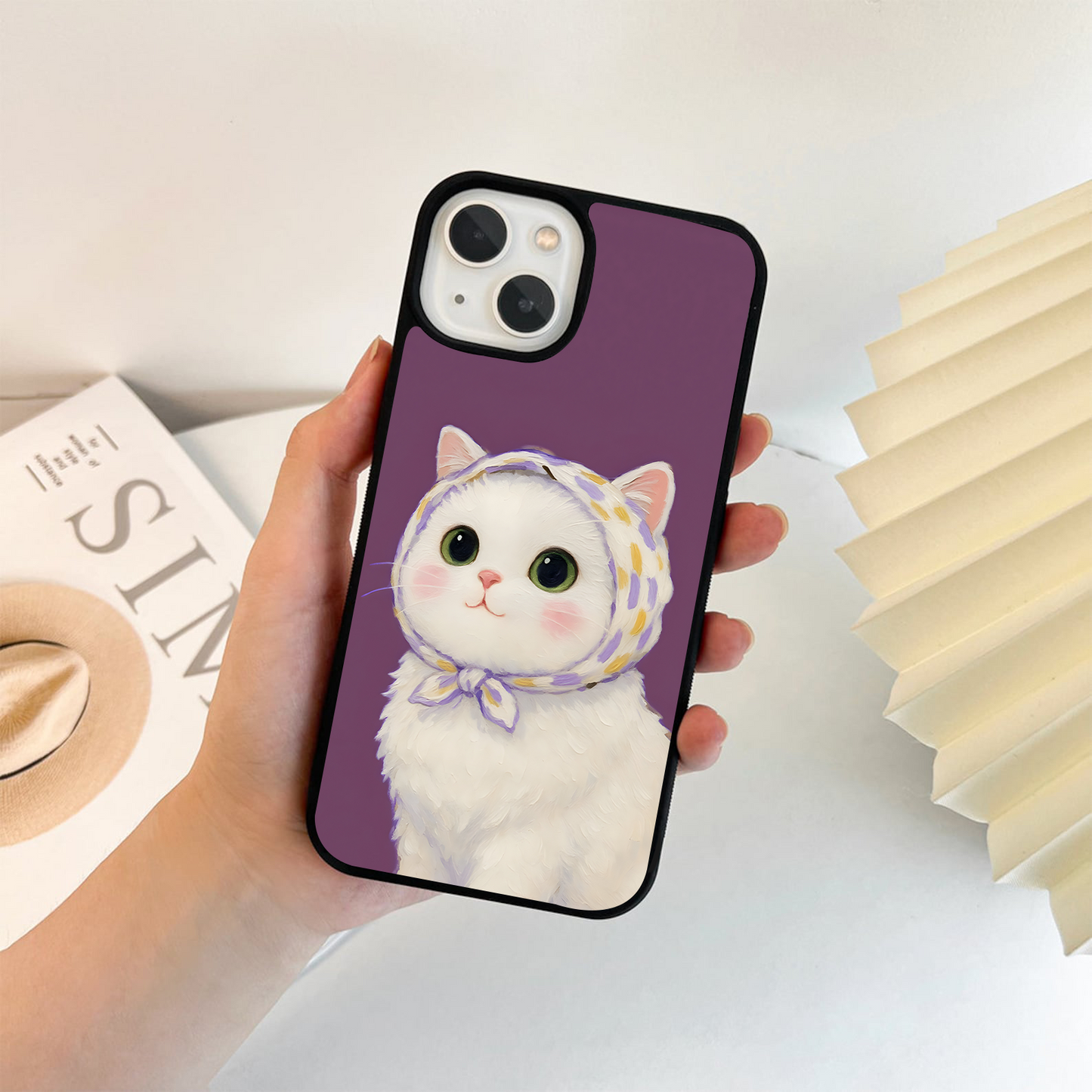 Cozy Kitty Charm Glass Case