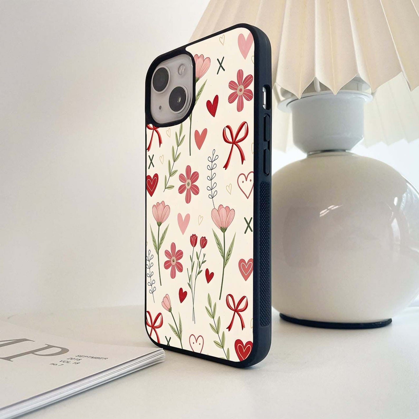 Hearts In Bloom Glass Case