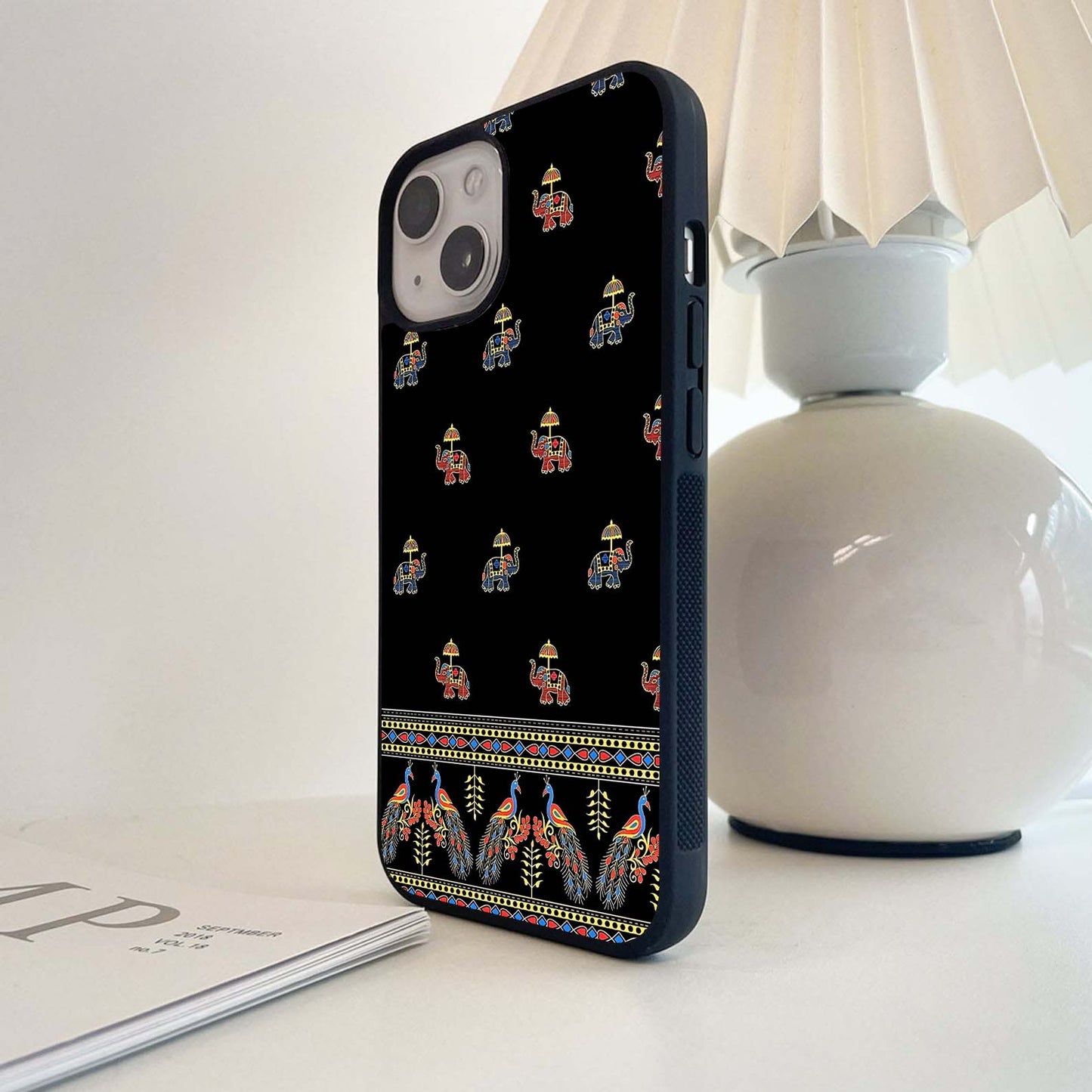 Regal Elephant Procession Glass Case