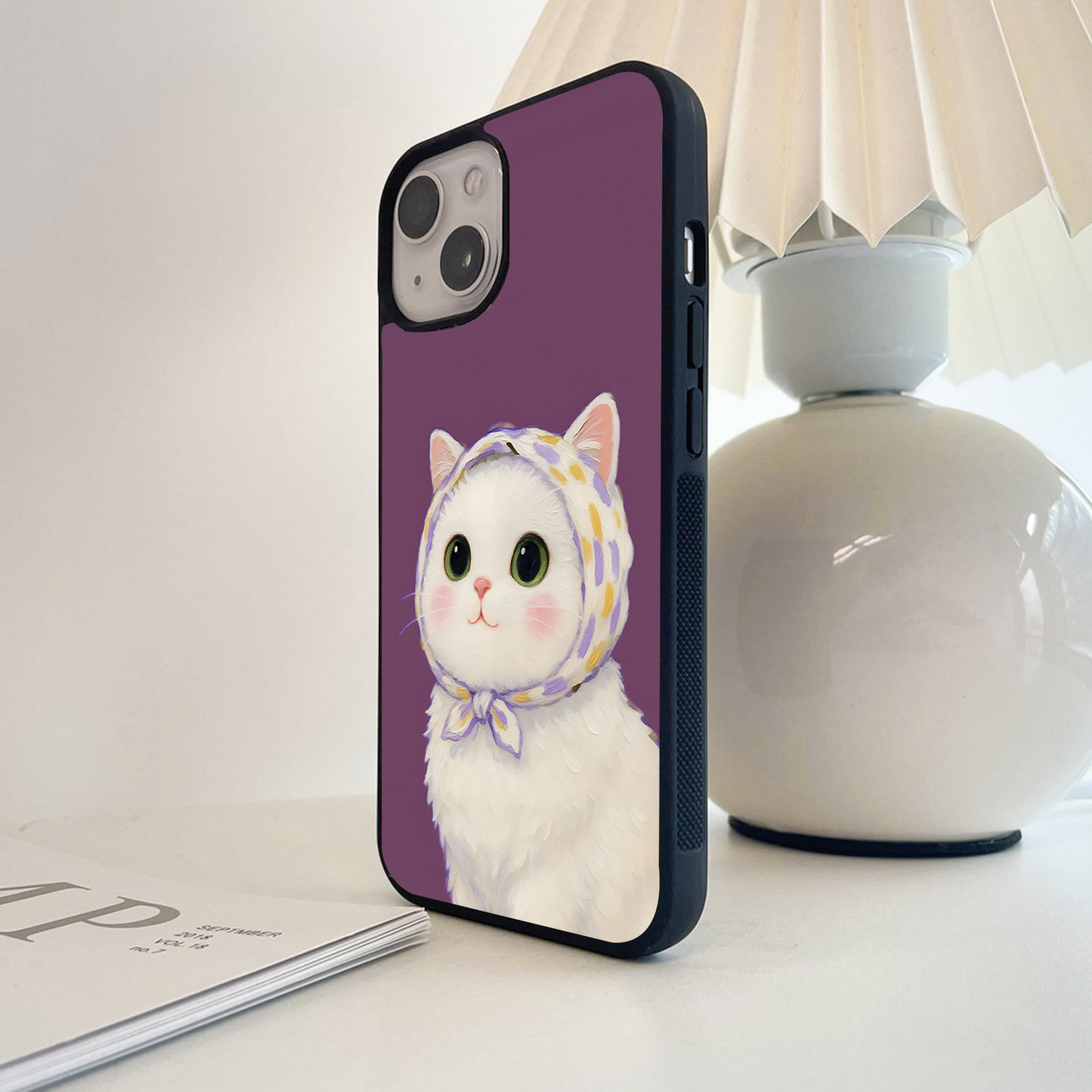 Cozy Kitty Charm Glass Case
