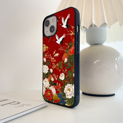 Crane Blossom Harmony Glass Case