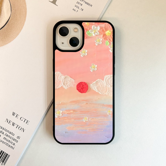 Blush Sunset Bloom Glass Case