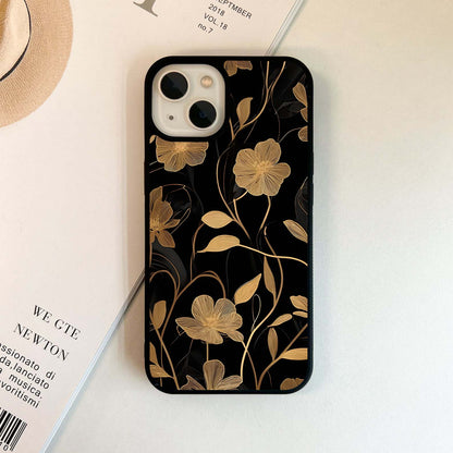 Golden Petal Flow Glass Case