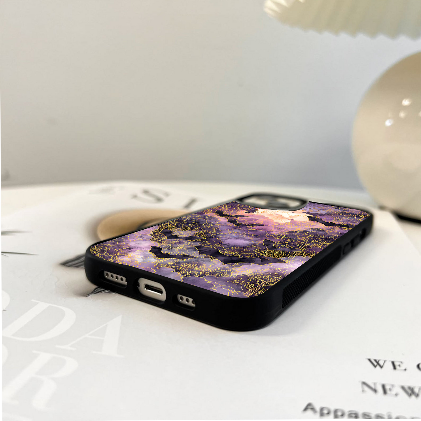 Midnight Bat Forest Glass Case