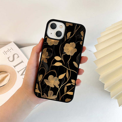 Golden Petal Flow Glass Case