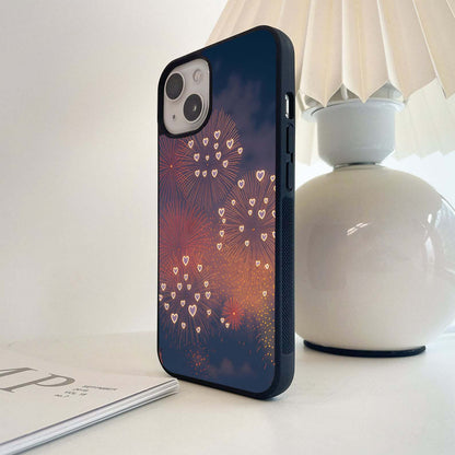 Hearts In Sky Glass Case